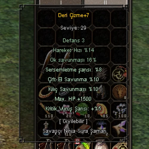 1,5k HP 5 KRİTİK 8 SERSEM 20 SAV DERİ ÇİZME ELİT PARÇA